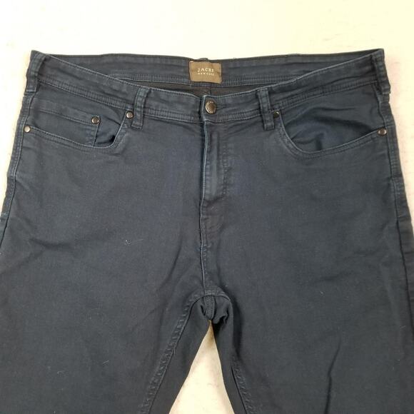 Jachs New York Jeans Mens 38x30 Blue Stretch Denim Straight Leg Casual Pants - Picture 2 of 14